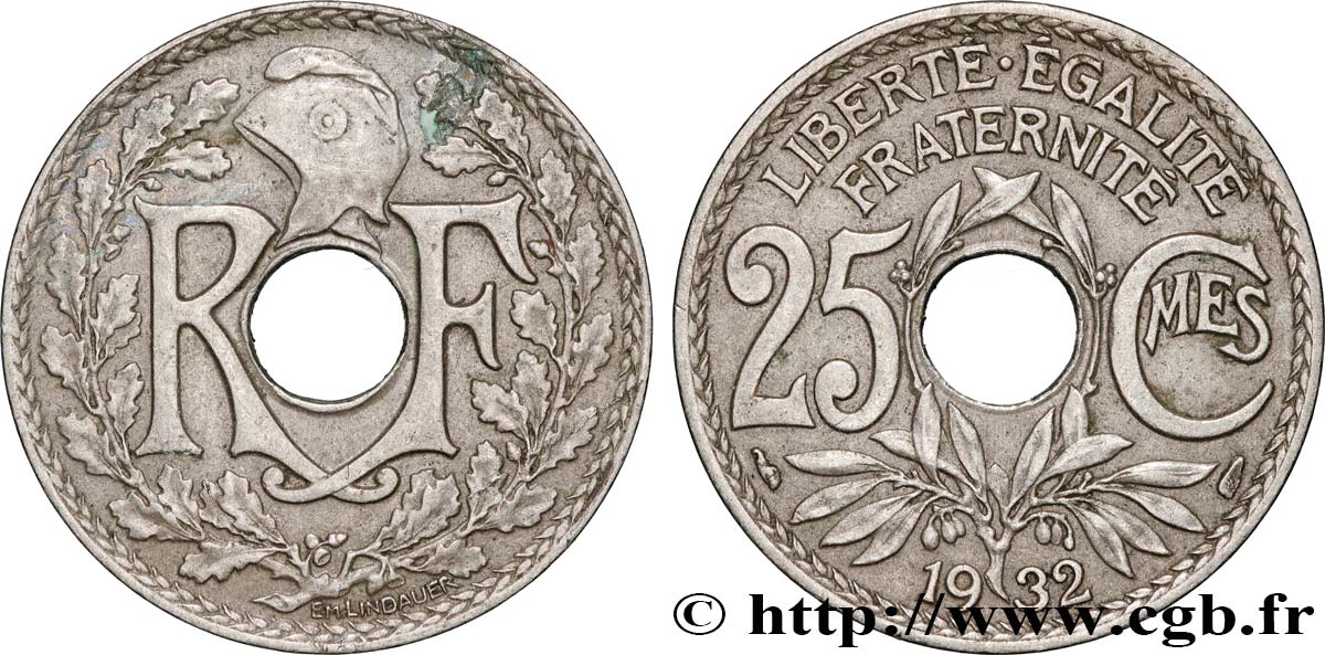 25 centimes Lindauer 1932  F.171/16 TTB 