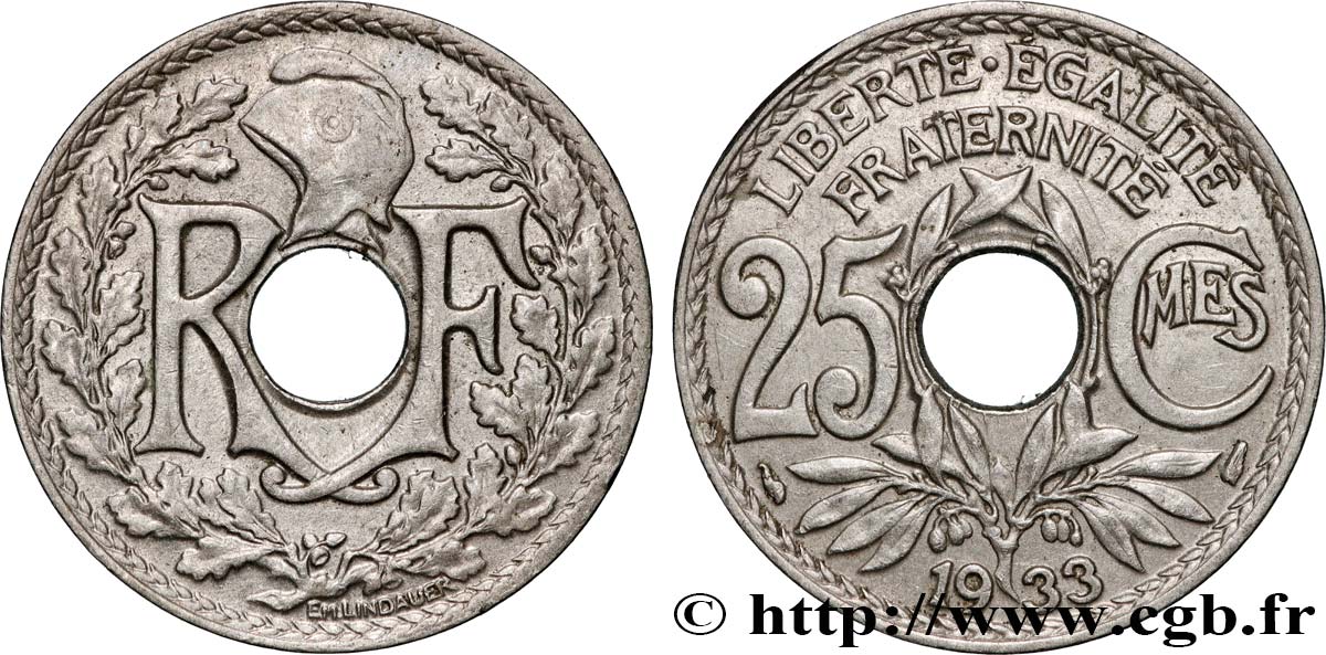 25 centimes Lindauer 1933  F.171/17 AU 