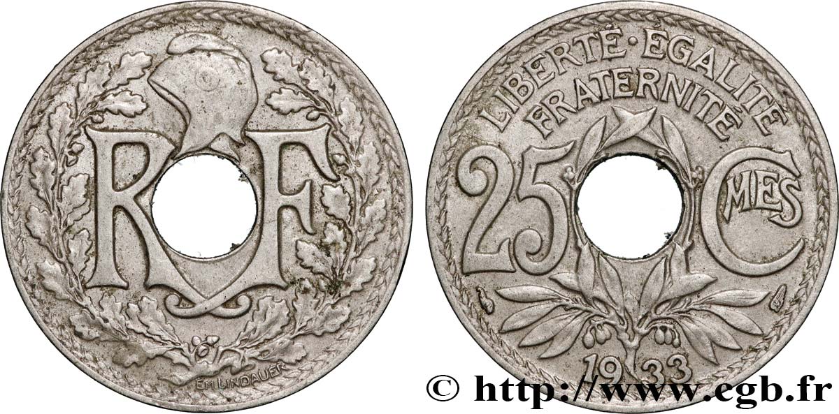 25 centimes Lindauer 1933  F.171/17 AU 