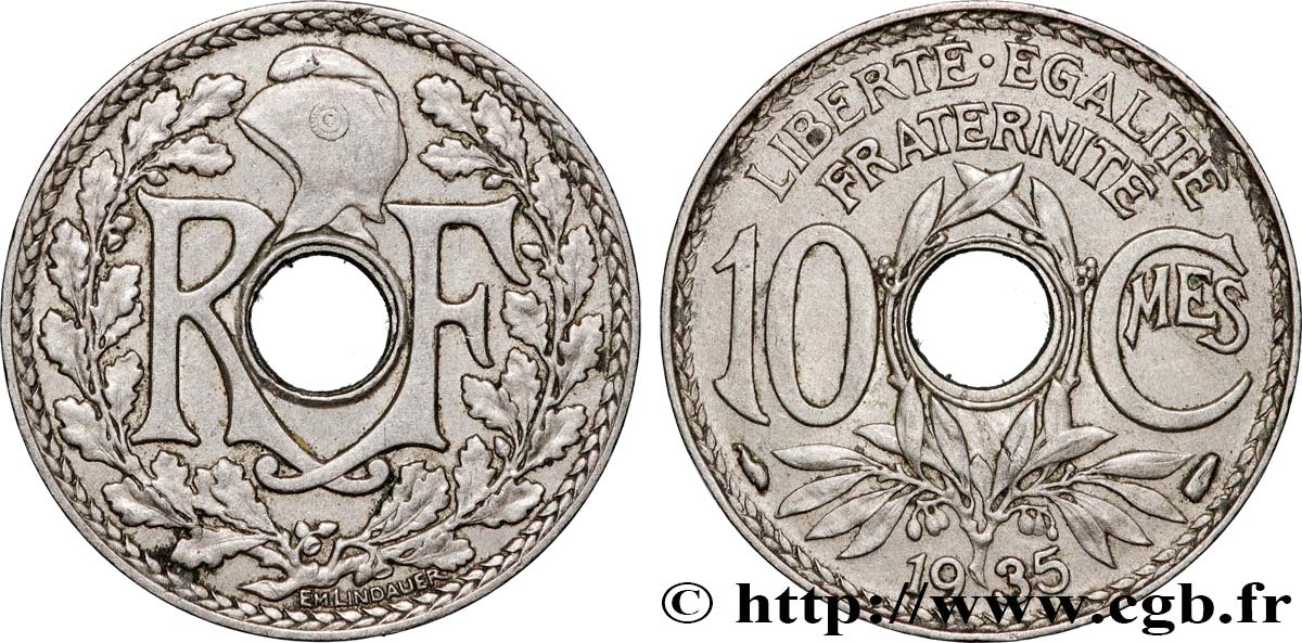 10 centimes Lindauer 1935  F.138/22 TTB+ 