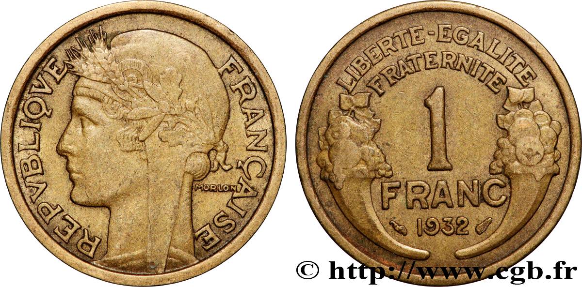 1 franc Morlon 1932 Paris F.219/3 XF 