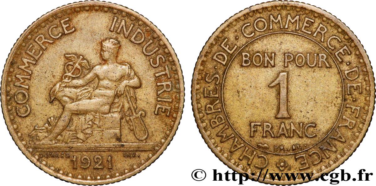 1 franc Chambres de Commerce 1921 Paris F.218/3 AU 