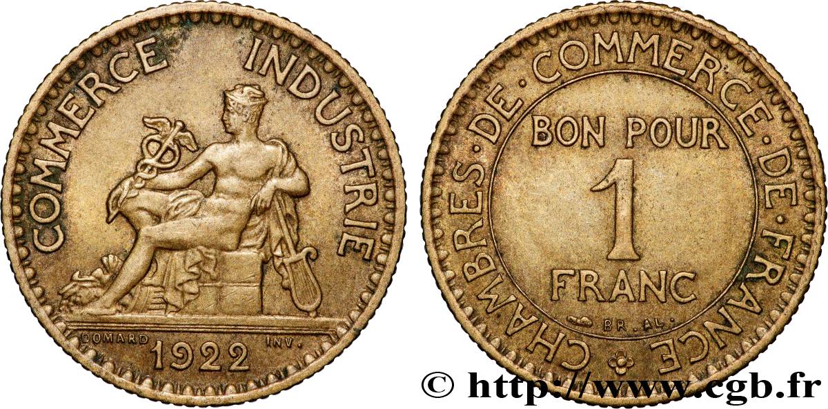 1 franc Chambres de Commerce 1922 Paris F.218/4 AU 