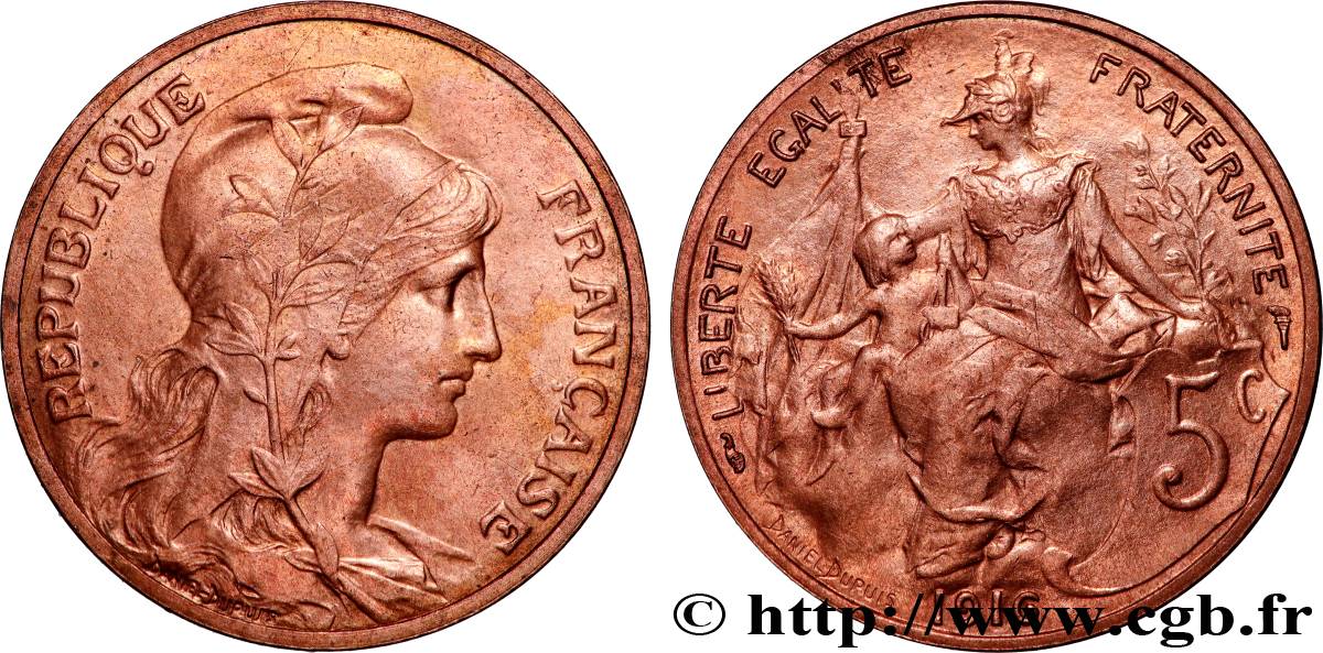 5 centimes Daniel-Dupuis 1916  F.119/28 TTB 