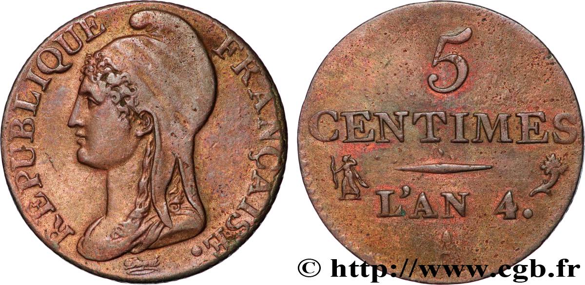 5 centimes Dupré, petit module 1796 Paris F.113/1 q.SPL 