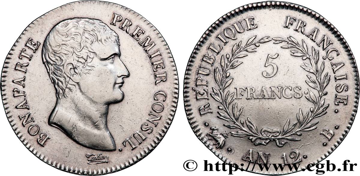 5 francs Bonaparte Premier Consul 1804 Rouen F.301/11 BB 