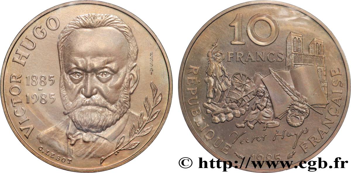 Essai de 10 francs Victor Hugo, tranche B 1985 Pessac F.370/1 MS 