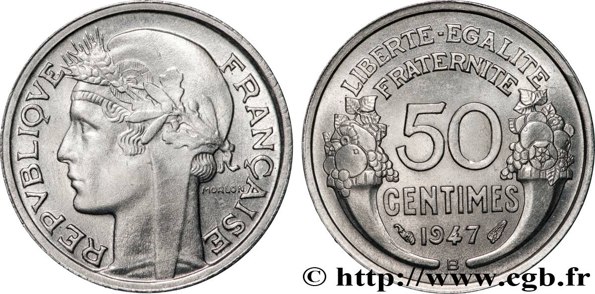50 centimes Morlon, légère 1947 Beaumont-le-Roger F.194/11 SPL64 