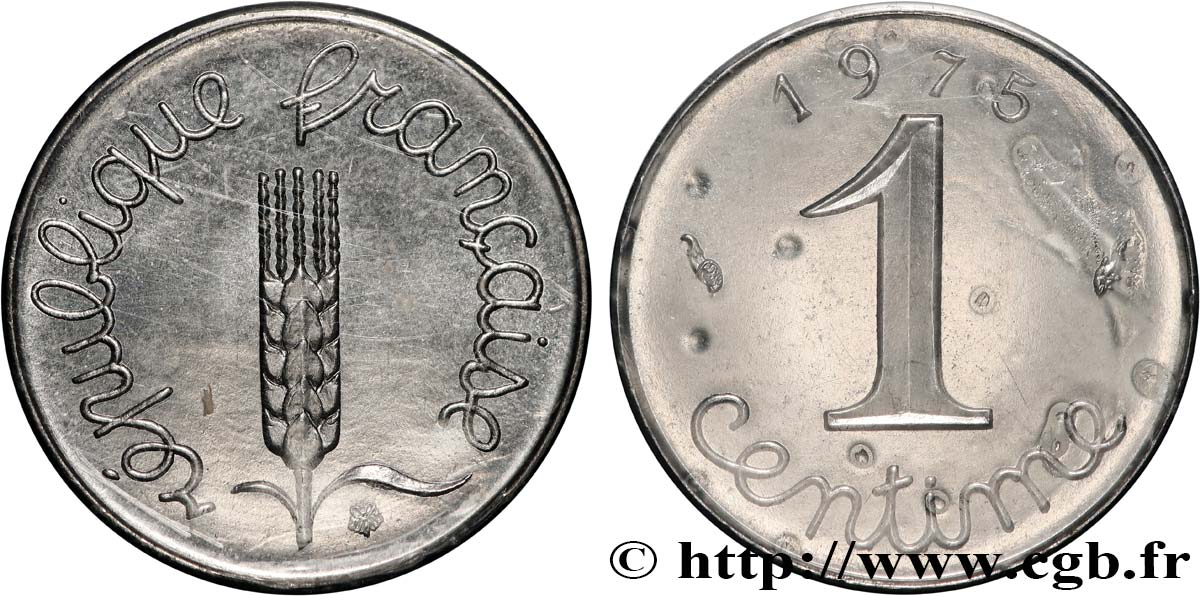 1 centime Épi, avec rebord 1975 Pessac F.106/28 SPL/FDC 