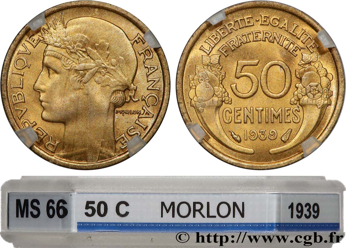 50 centimes Morlon 1939  F.192/15 MS66 GENI