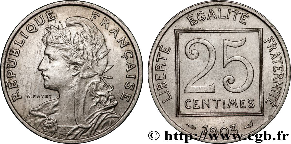 25 centimes Patey, 1er type 1903  F.168/3 EBC 