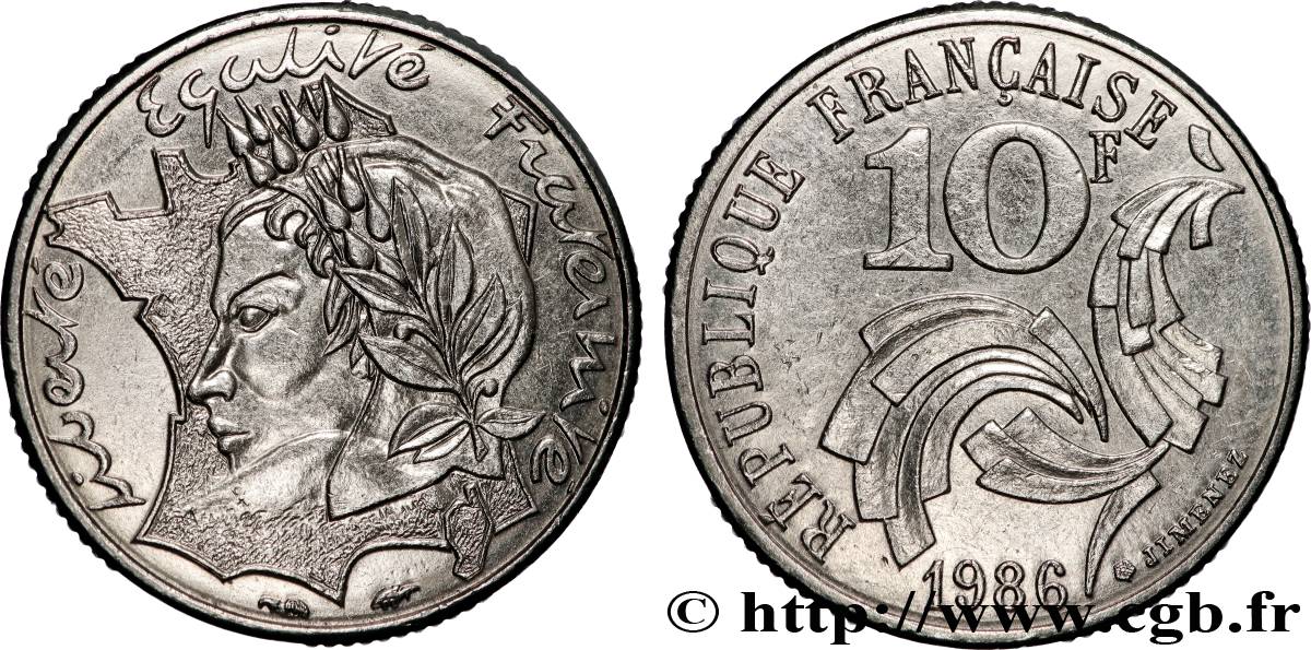 10 francs Jimenez 1986  F.373/3 AU 