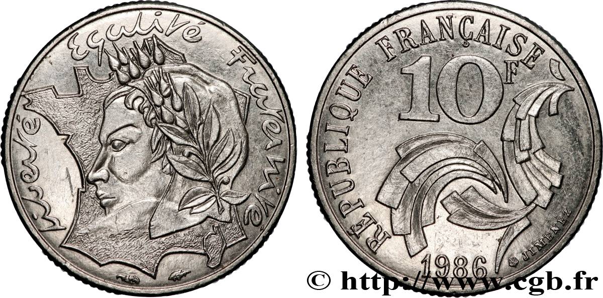 10 francs Jimenez 1986  F.373/3 AU 
