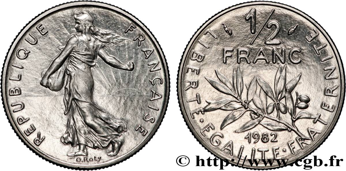 1/2 franc Semeuse 1982 Pessac F.198/21 SPL64 