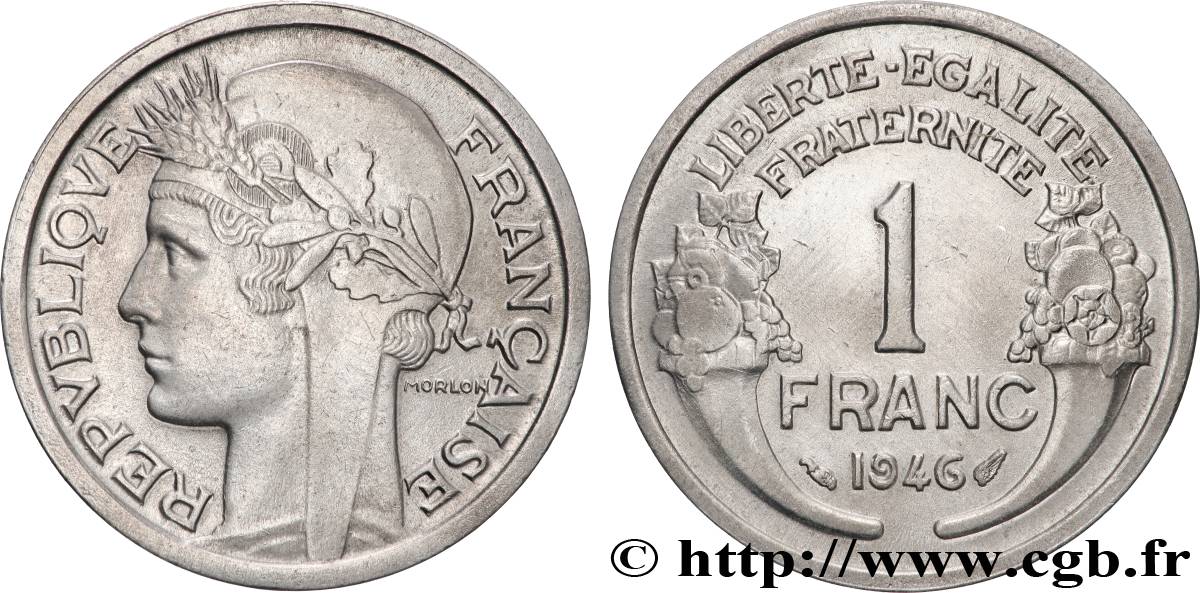1 franc Morlon, légère 1946  F.221/9 MS63 