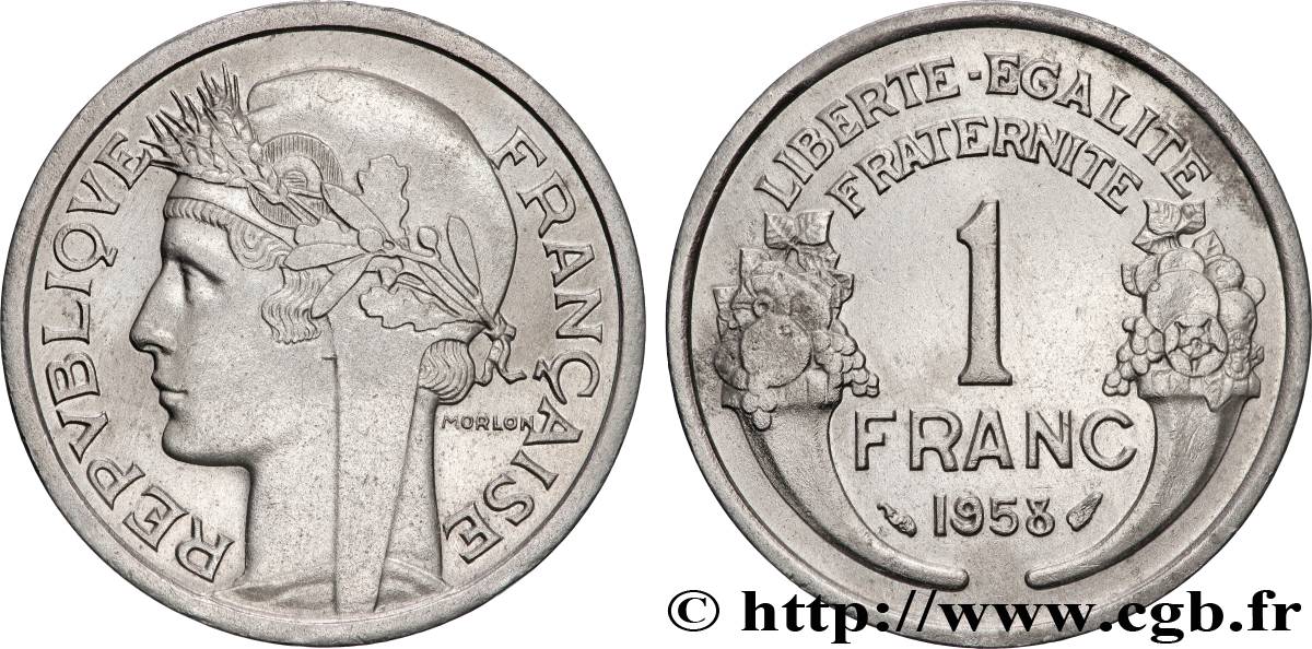 1 franc Morlon, légère 1958  F.221/21 SPL 