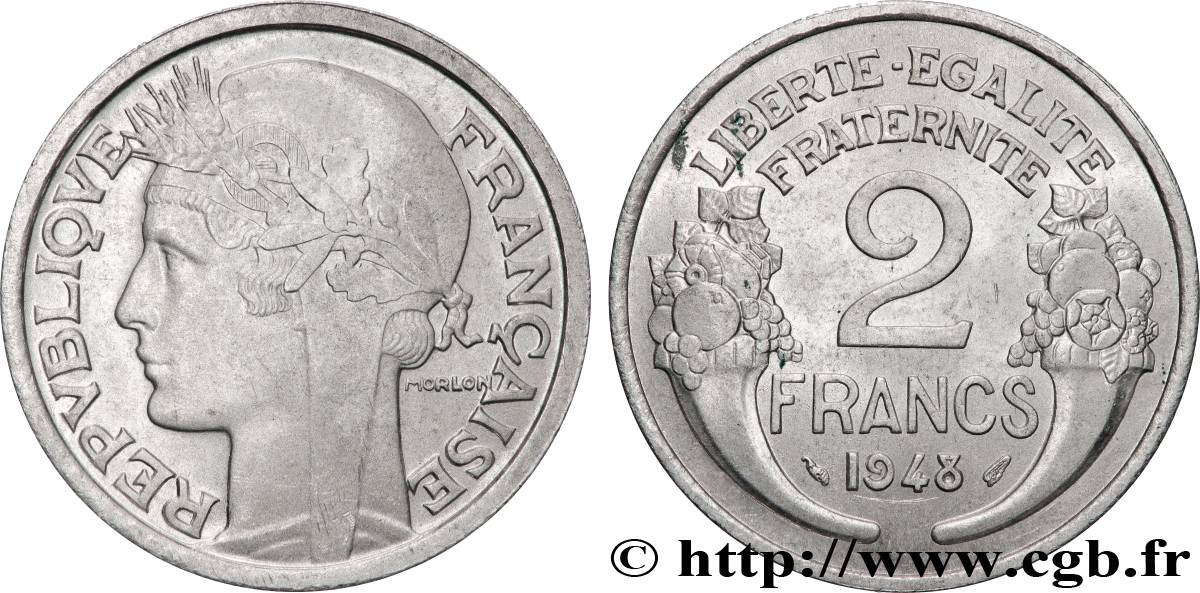 2 francs Morlon, aluminium 1948  F.269/12 fVZ 