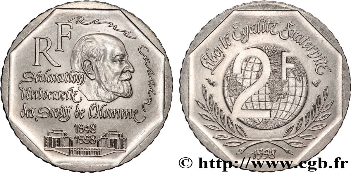 2 francs René Cassin 1998  F.276/2 SUP+ 