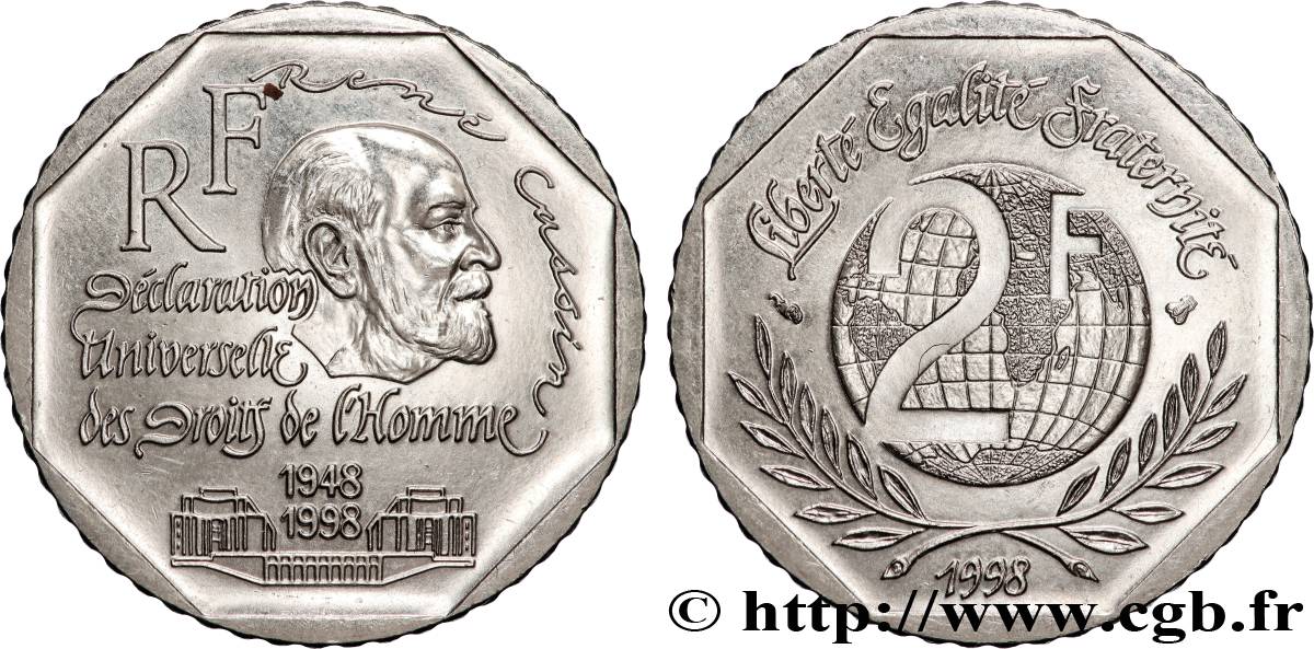 2 francs René Cassin 1998  F.276/2 VZ+ 