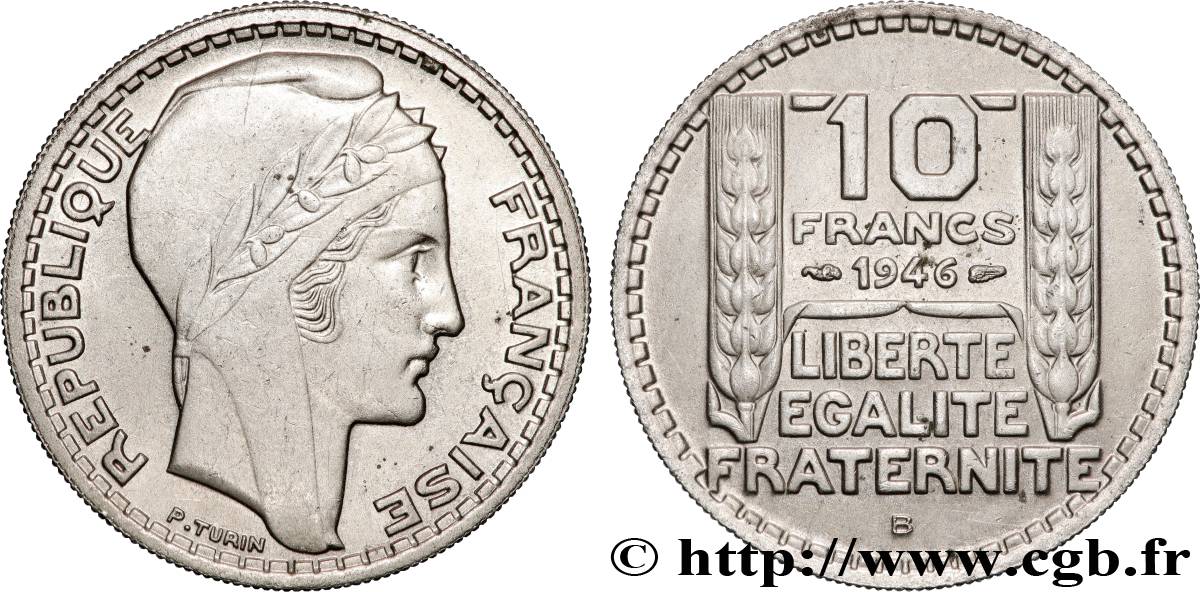 10 francs Turin, grosse tête, rameaux courts 1946 Beaumont-Le-Roger F.361A/3 AU 