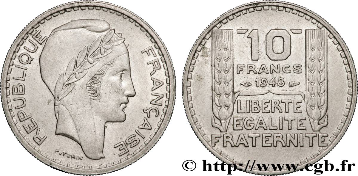 10 francs Turin, petite tête 1948  F.362/3 SPL+ 