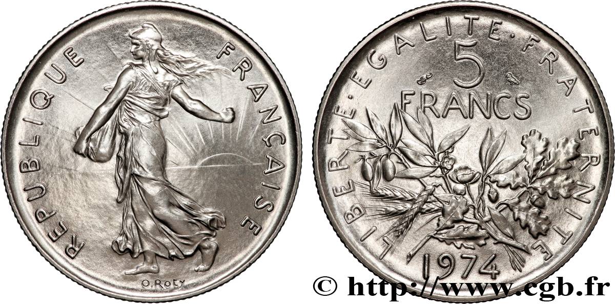 5 francs Semeuse, nickel 1974 Pessac F.341/6 FDC 