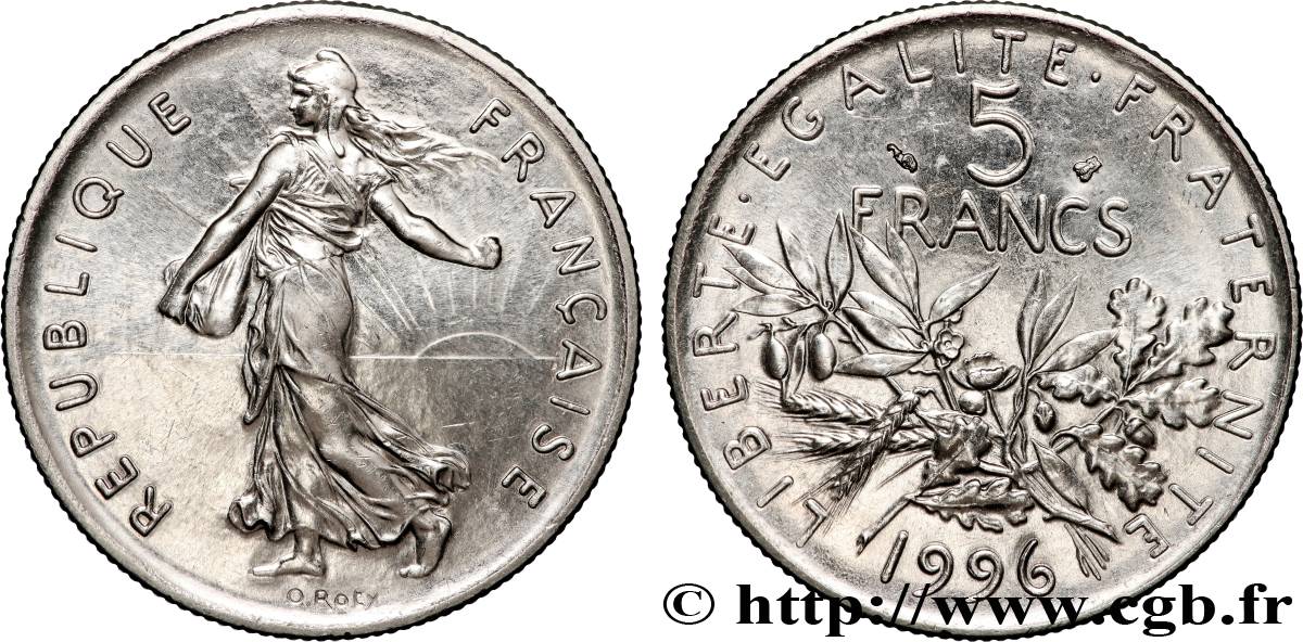 5 francs Semeuse, nickel 1996 Pessac F.341/32 SUP+ 