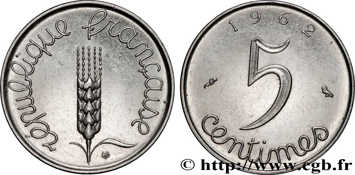 5 centimes Épi 1962  F.124/4 AU 