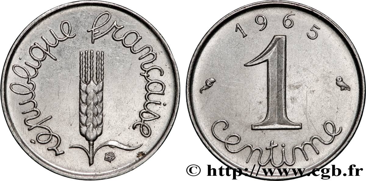 1 centime Épi, avec rebord 1965 Paris F.106/11 TTB+ 