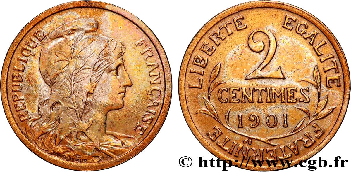 2 centimes Daniel-Dupuis 1901 Paris F.110/6 TTB+ 