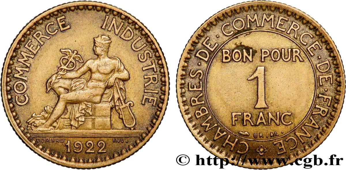 1 franc Chambres de Commerce 1922 Paris F.218/4 TTB+ 