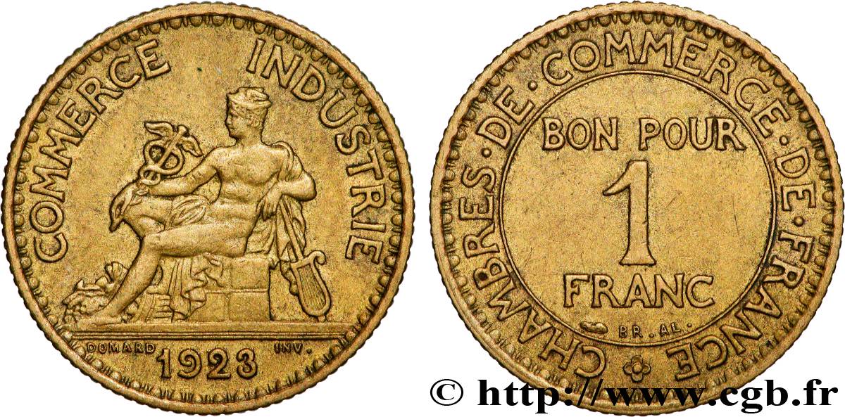 1 franc Chambres de Commerce 1923 Paris F.218/5 AU 