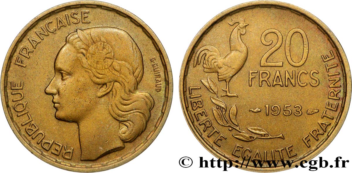 20 francs G. Guiraud 1953  F.402/11 AU 
