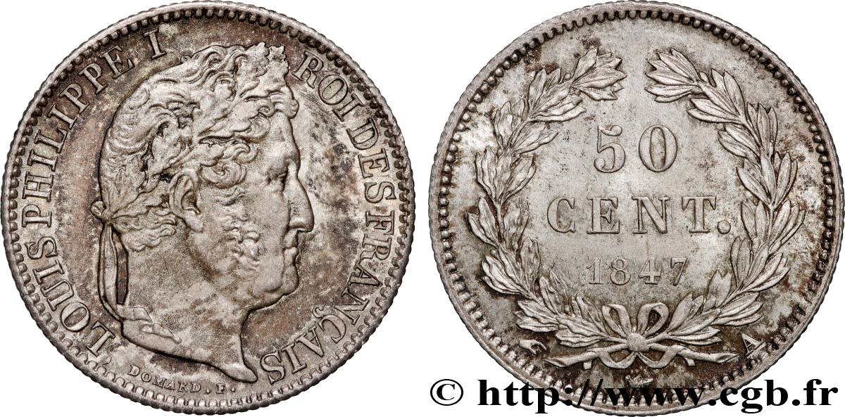50 centimes Louis-Philippe 1847 Paris F.183/13 SUP+ 
