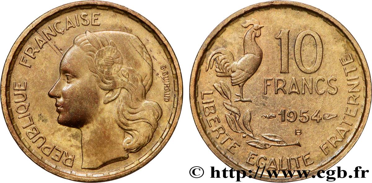 10 francs Guiraud 1954 Beaumont-Le-Roger F.363/11 SUP 
