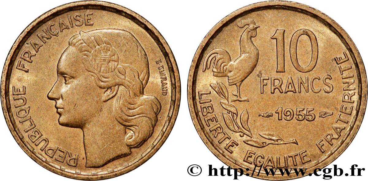 10 francs Guiraud 1955  F.363/12 SUP+ 