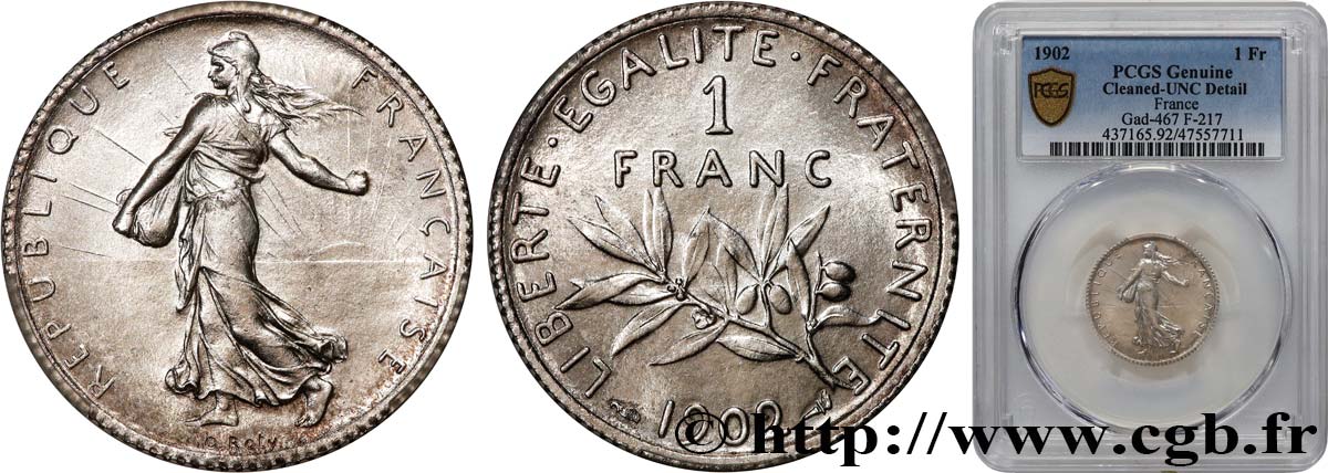 1 franc Semeuse 1902 Paris F.217/7 MS PCGS