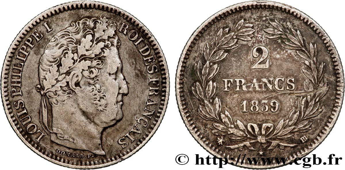 2 francs Louis-Philippe 1839 Strasbourg F.260/72 TTB 