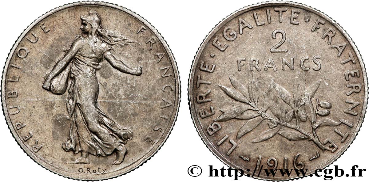 2 francs Semeuse 1916  F.266/18 fVZ 