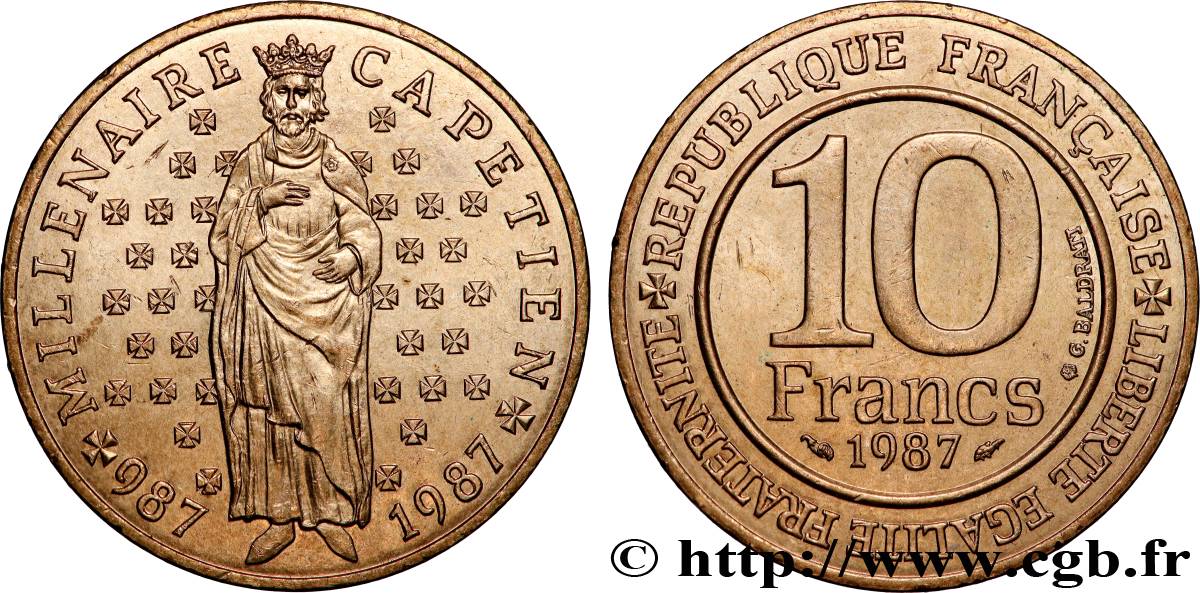 10 francs Millénaire Capétien 1987  F.371/2 MS 