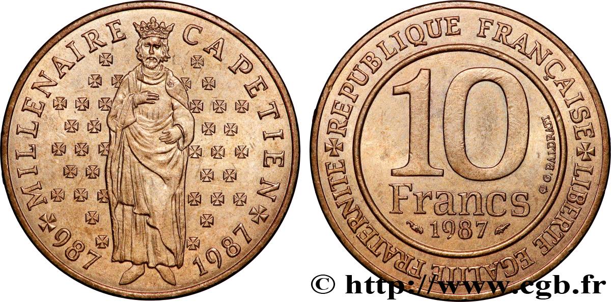 10 francs Millénaire Capétien 1987  F.371/2 SPL 