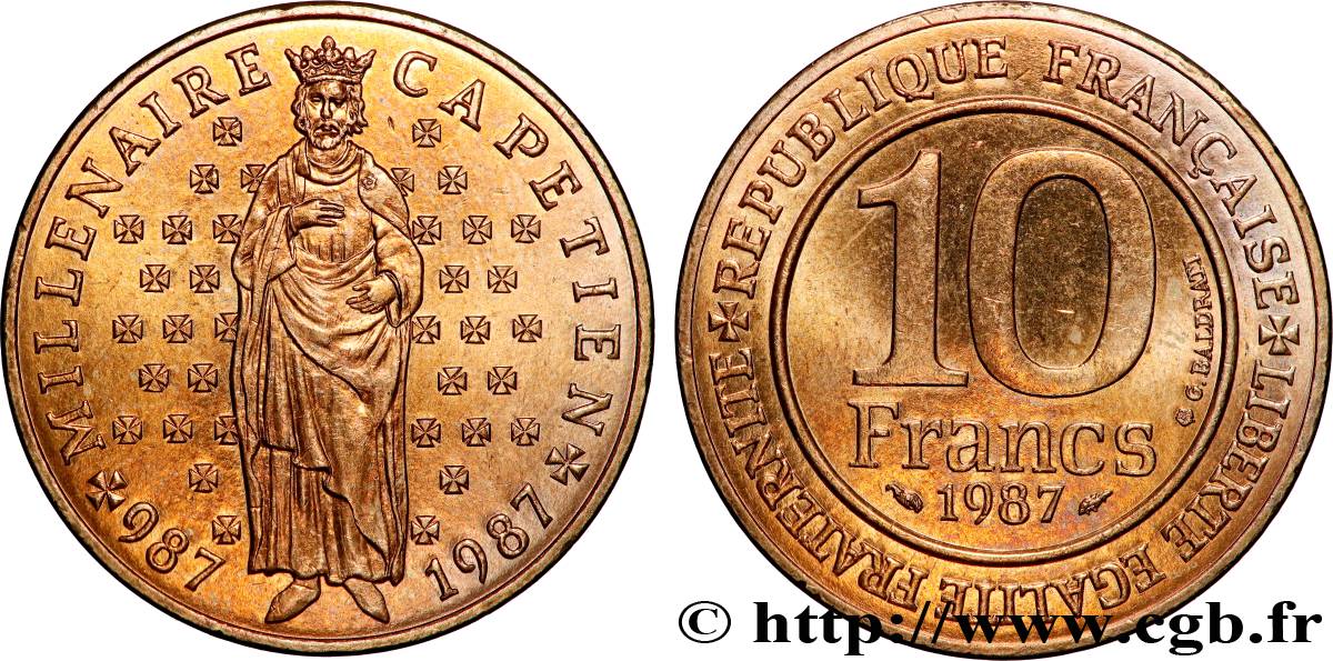 10 francs Millénaire Capétien 1987  F.371/2 SPL 
