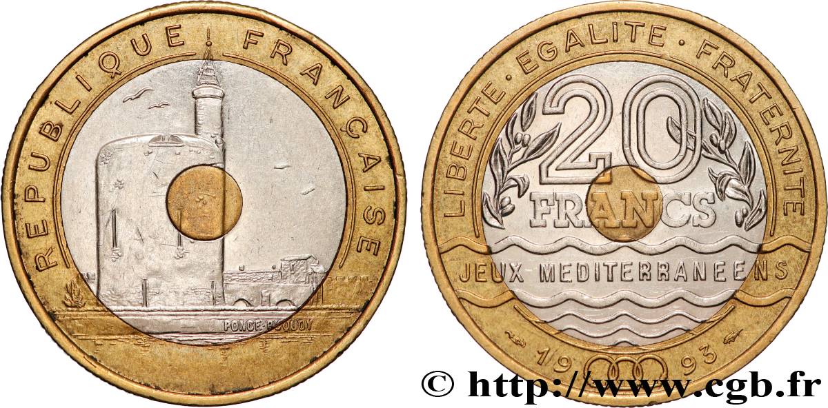 20 francs Jeux Méditerranéens 1993 Pessac F.404/2 q.SPL 