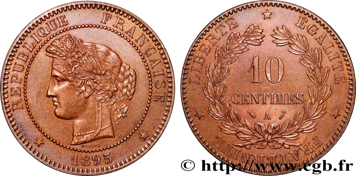 10 centimes Cérès 1895 Paris F.135/40 SUP+ 