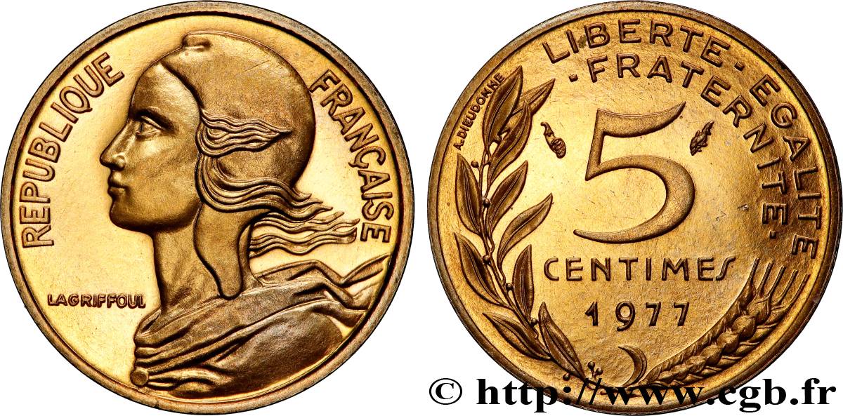 5 centimes Marianne 1977 Pessac F.125/13 MS 