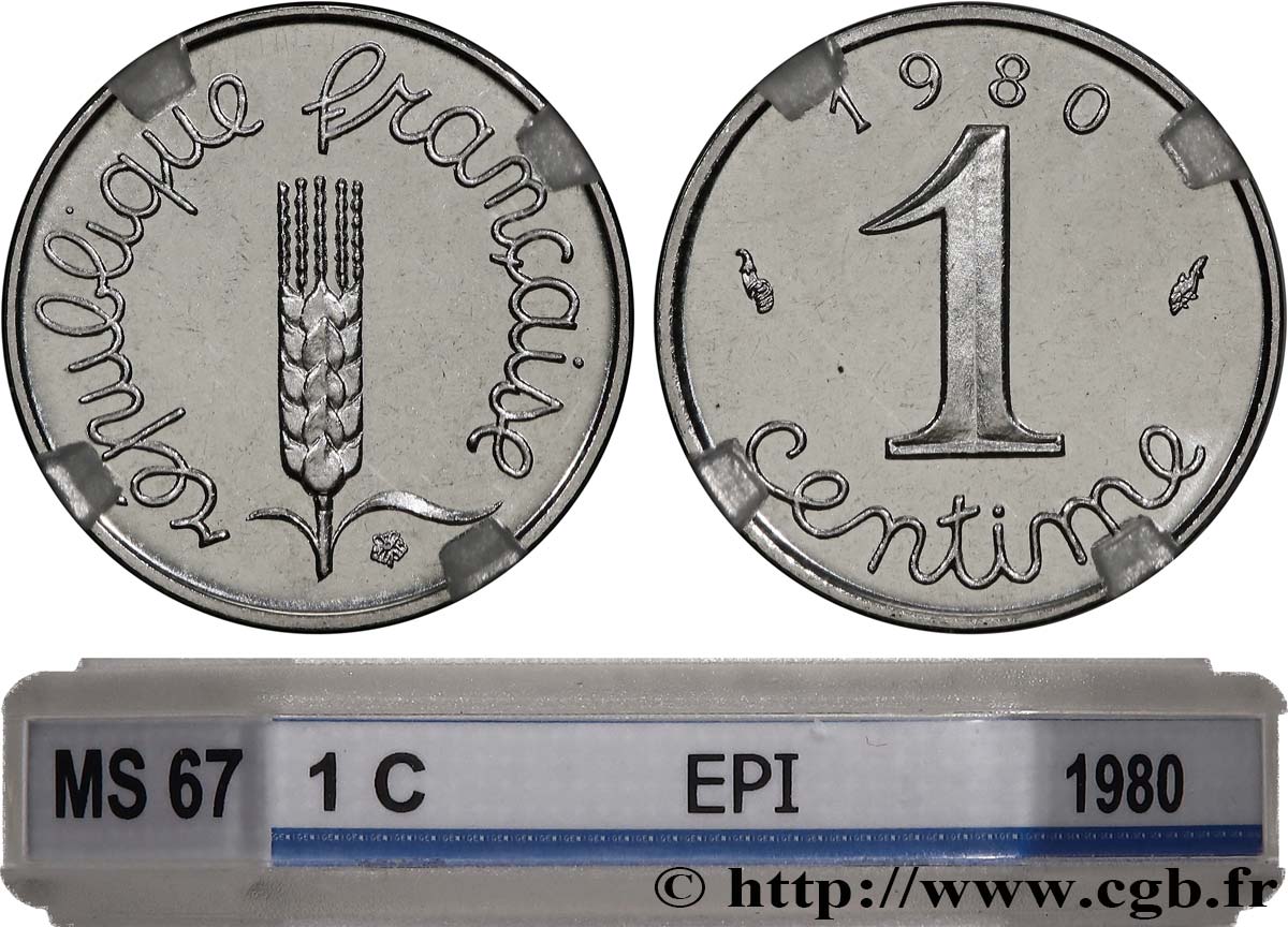 1 centime Épi 1980 Pessac F.106/37 MS67 PCGS