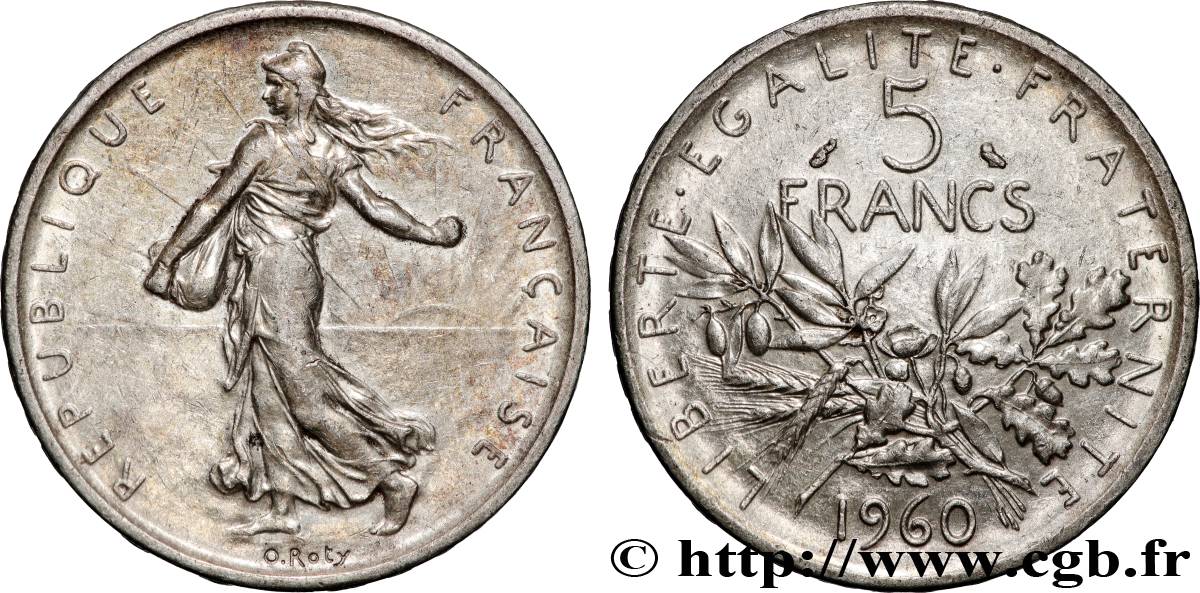 5 francs Semeuse, argent 1960 Paris F.340/4 SUP+ 
