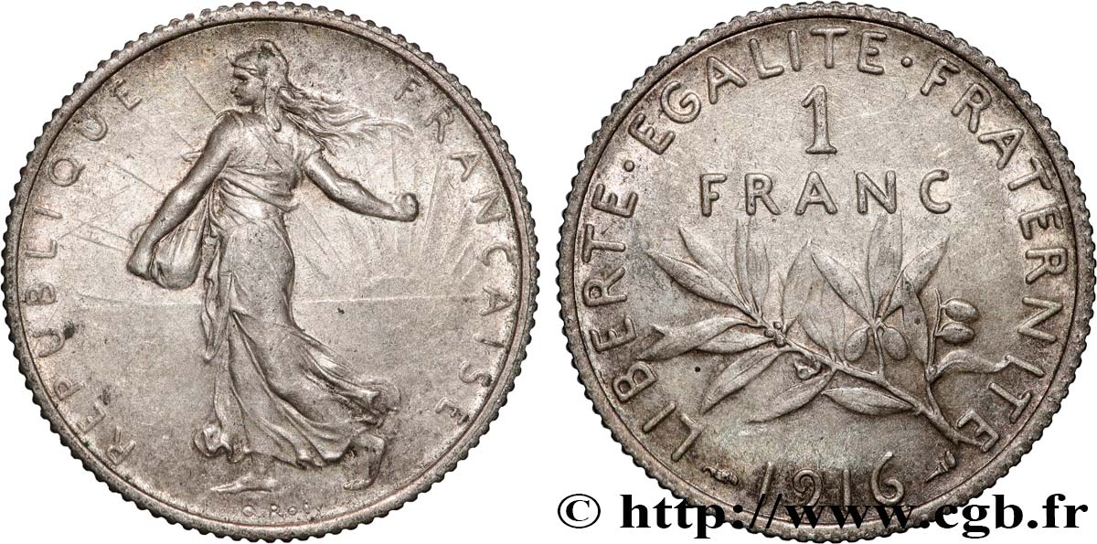 1 franc Semeuse 1916 Paris F.217/22 SUP+ 