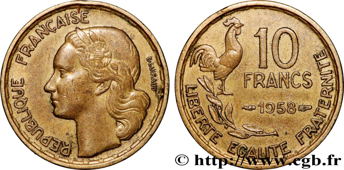 10 francs Guiraud 1958  F.363/14 q.SPL 