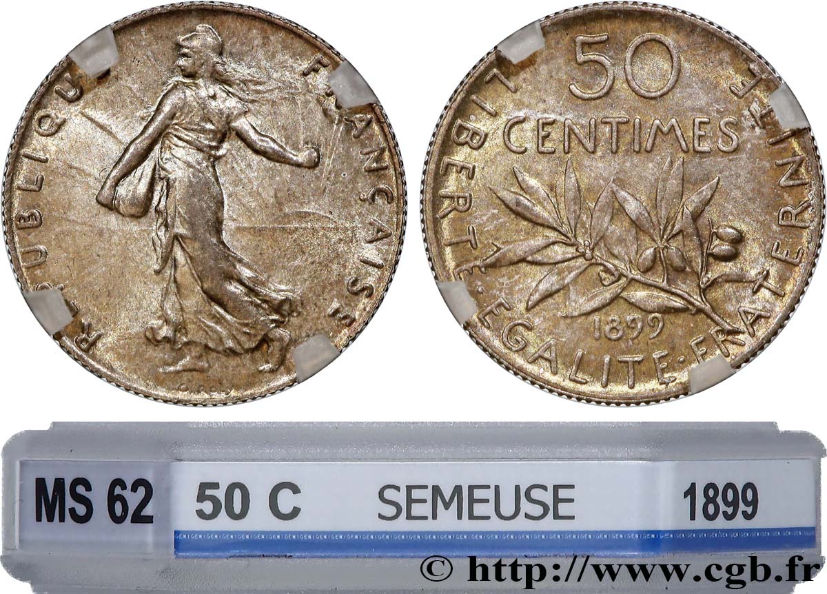 50 centimes Semeuse 1899  F.190/5 SUP62 GENI